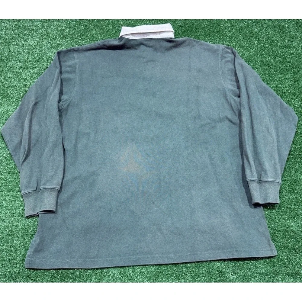 Vintage Polo Ralph Lauren Rugby Shirt Mens Large 90s Green Cotton